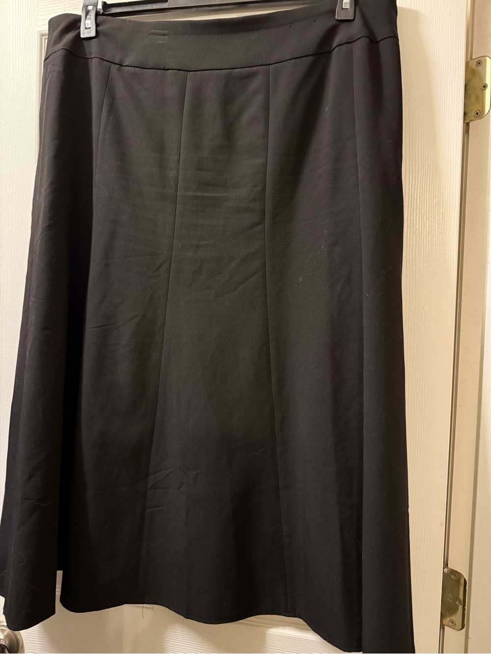 Avenue Classic Black A-Line Panel Long Skirt